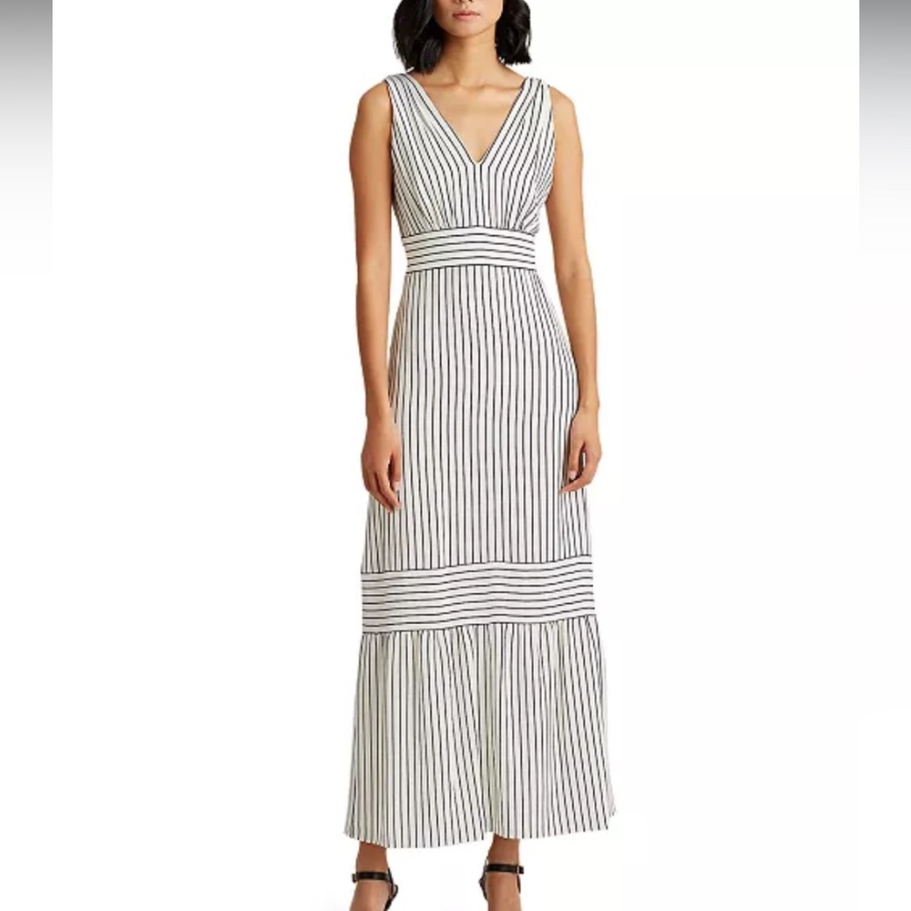 Lauren Ralph Lauren Women’s Striped V-Neck‎ Maxi Dress